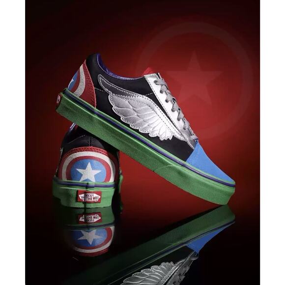 Avengers VANS Marvel Captain America Off The Wall Mens 11 New Box FAST SHIP